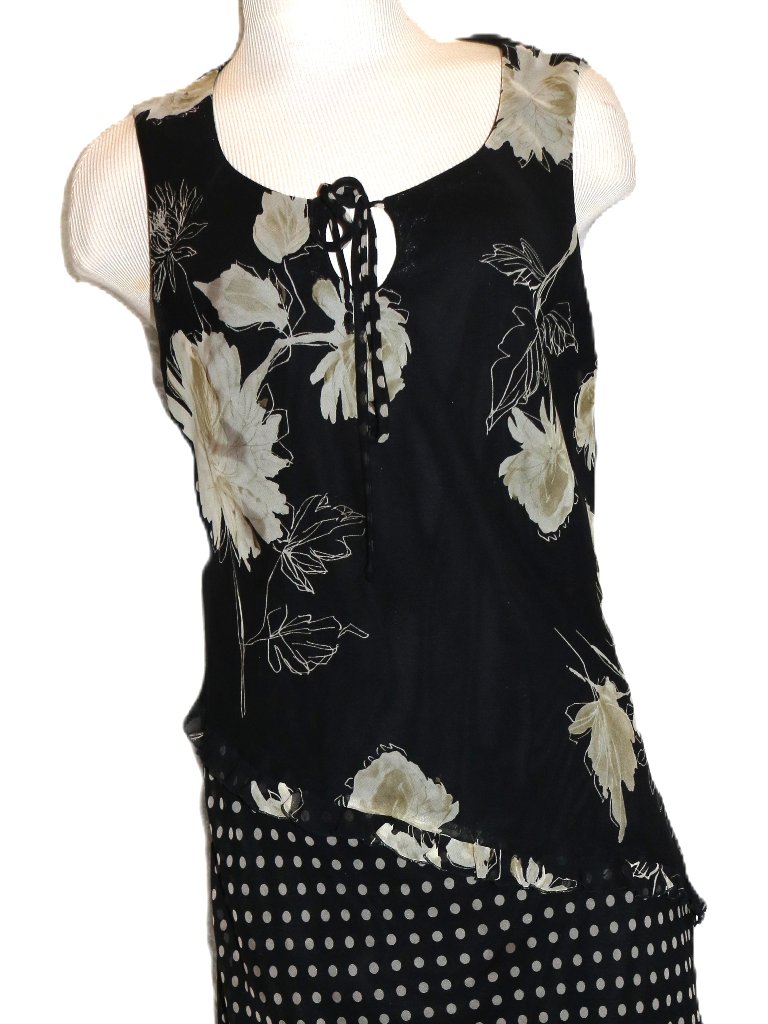 I.V.Y Vintage Floral Dress Size 14 Whimsical And Bohemian Y2k Vtg